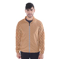 An Orange And White Background With A Pattern Men s Windbreaker