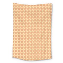 An Orange And White Background With A Pattern Large Tapestry