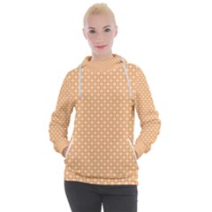 An Orange And White Background With A Pattern Women s Hooded Pullover