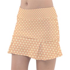 An Orange And White Background With A Pattern Classic Tennis Skirt