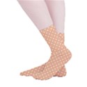 An Orange And White Background With A Pattern Smooth Crew Length Tube Socks View2