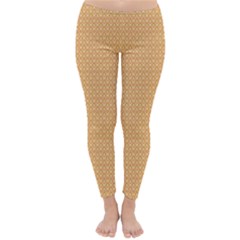 An Orange And White Background With Small Squares Classic Winter Leggings