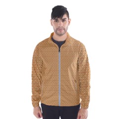 An Orange And White Background With Small Squares Men s Windbreaker