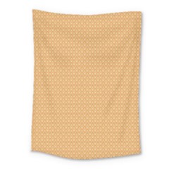 An Orange And White Background With Small Squares Medium Tapestry