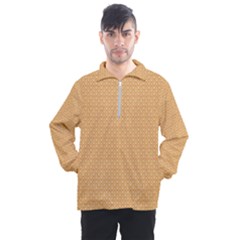 An Orange And White Background With Small Squares Men s Half Zip Pullover