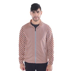 An Orange And White Geometric Pattern Men s Windbreaker