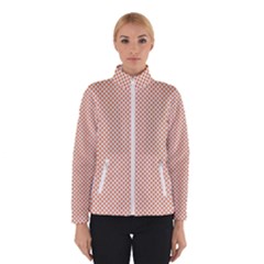 An Orange And White Geometric Pattern Women s Bomber Jacket