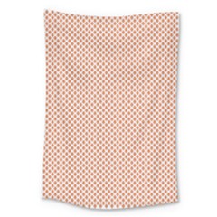 An Orange And White Geometric Pattern Large Tapestry