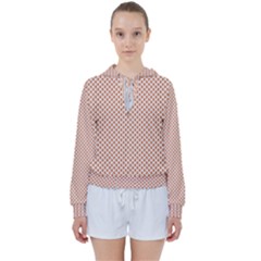 An Orange And White Geometric Pattern Women s Tie Up Sweat