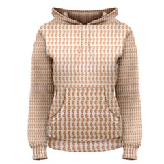 An Orange And White Pattern On A White Background Women s Pullover Hoodie