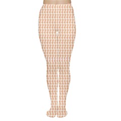 An Orange And White Pattern On A White Background Tights