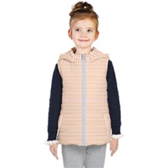 An Orange And White Pattern On A White Background Kids  Hooded Puffer Vest