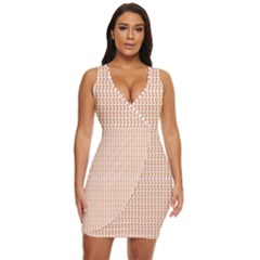 An Orange And White Pattern On A White Background Draped Bodycon Dress by catchydesignhill