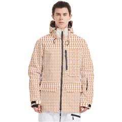 An Orange And White Pattern On A White Background Men s Multi Pockets Zip Ski And Snowboard Waterproof Breathable Jacket by catchydesignhill