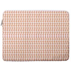 An Orange And White Pattern On A White Background 17  Vertical Laptop Sleeve Case With Pocket