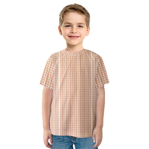 An Orange And White Striped Background With Small Circles Kids  Sport Mesh T-shirt by catchydesignhill