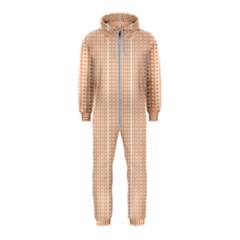 An Orange And White Striped Background With Small Circles Hooded Jumpsuit (kids)