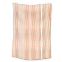 An Orange And White Striped Background With Small Circles Large Tapestry