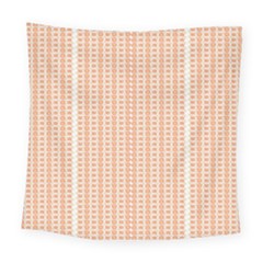 An Orange And White Striped Background With Small Circles Square Tapestry (large)