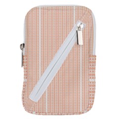 An Orange And White Striped Background With Small Circles Belt Pouch Bag (small)