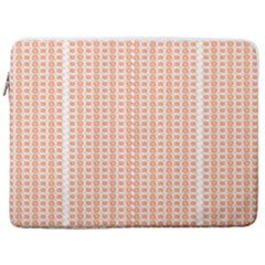 An Orange And White Striped Background With Small Circles 17  Vertical Laptop Sleeve Case With Pocket by catchydesignhill