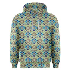 A Blue And Green Pattern On A Green Background Men s Overhead Hoodie