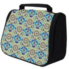 A Blue And Green Pattern On A Green Background Full Print Travel Pouch (big) by catchydesignhill