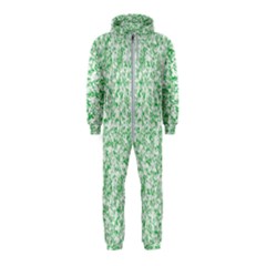 A Green And White Background With Small White Dots Hooded Jumpsuit (kids)