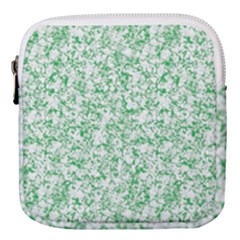 A Green And White Background With Small White Dots Mini Square Pouch