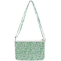 A Green And White Background With Small White Dots Double Gusset Crossbody Bag