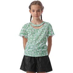 A Green And White Background With Small White Dots Kids  Front Cut T-shirt by catchydesignhill