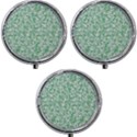 A Green And White Background With Small White Dots Mini Round Pill Box (Pack of 3) View1