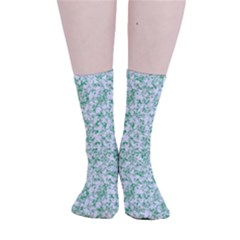 A Green And White Background With Small White Dots Smooth Crew Length Tube Socks