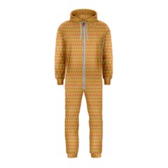 An Orange And Yellow Background With A Pattern Hooded Jumpsuit (kids)