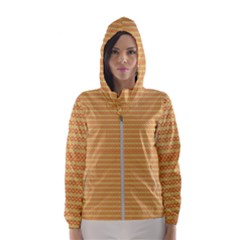 An Orange And Yellow Background With Small Dots Women s Hooded Windbreaker