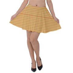 An Orange And Yellow Background With Small Dots Velvet Skater Skirt