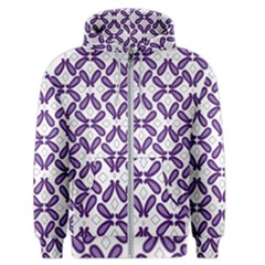 Purple, Textile, Organism, Violet, Art, Font, Magenta, Symmetry, Circle, Pattern Men s Zipper Hoodie