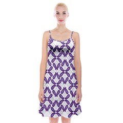 Purple, Textile, Organism, Violet, Art, Font, Magenta, Symmetry, Circle, Pattern Spaghetti Strap Velvet Dress