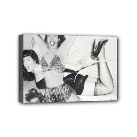 Betty Page Bdsm Mini Canvas 6  X 4  (stretched)