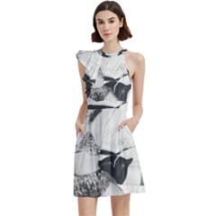 Betty Page Bdsm Cocktail Party Halter Sleeveless Dress With Pockets by CherleyTemples