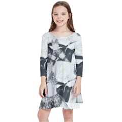 Betty Page Bdsm Kids  Quarter Sleeve Skater Dress by CherleyTemples