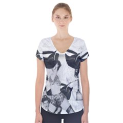 Betty Page Bdsm Short Sleeve Front Detail Top