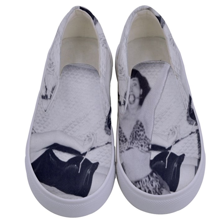 Betty Page BDSM Kids  Canvas Slip Ons