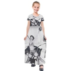 Betty Page Bdsm Kids  Short Sleeve Maxi Dress by CherleyTemples