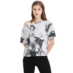 Betty Page Bdsm One Shoulder Cut Out T-shirt by CherleyTemples