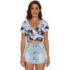 Betty Page Bdsm V-neck Crop Top by CherleyTemples