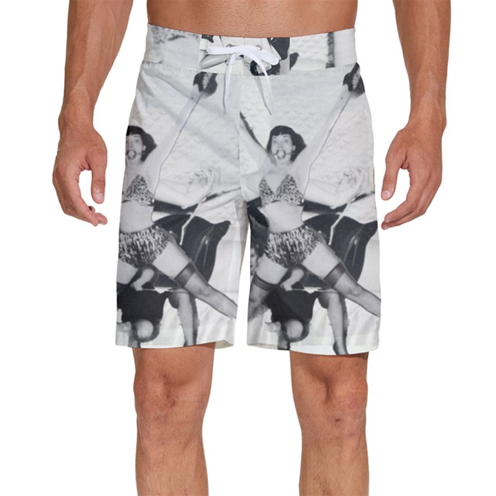 Betty Page BDSM Men s Beach Shorts