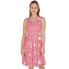 Pale Violet Red Cats Pattern Knee Length Skater Dress With Pockets  by CoolDesigns