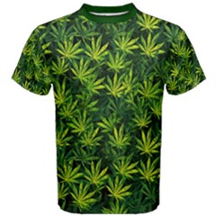 Full Cannabis Green Marijuana Leaves Cotton Tee Shirt by CoolDesigns