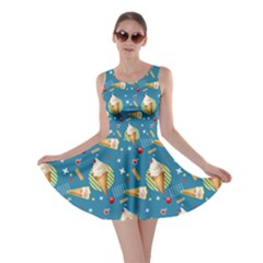 Ice Cream Dark Turquoise Print Skater Dress by CoolDesigns